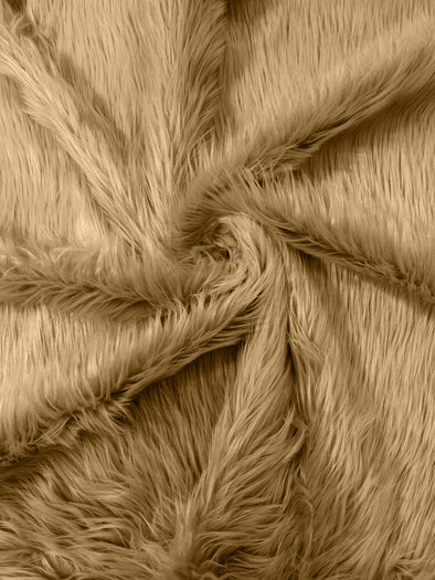 Camel Long Pile Soft Faux Fur Fabric for Fur suit, Cosplay Costume, Photo Prop, Trim, Throw Pillow, Crafts.