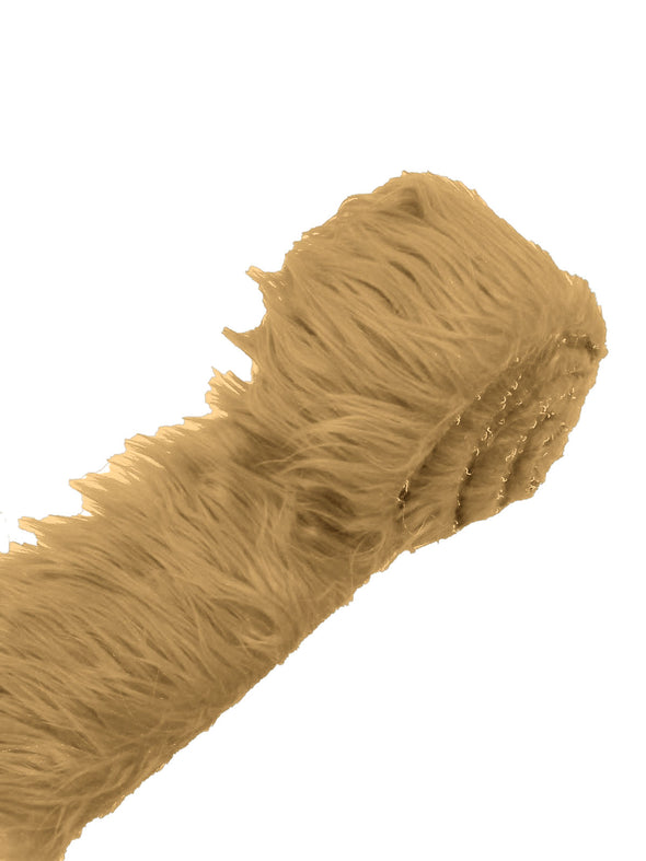 Camel Long Pile Soft Faux Fur Fabric STRIP for Fur suit, Cosplay Costume, Photo Prop, Trim, Throw Pillow, Crafts.