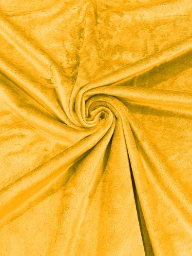 Canary Yellow Minky Solid Silky Plush Faux Fur Fabric - Sold by the yard