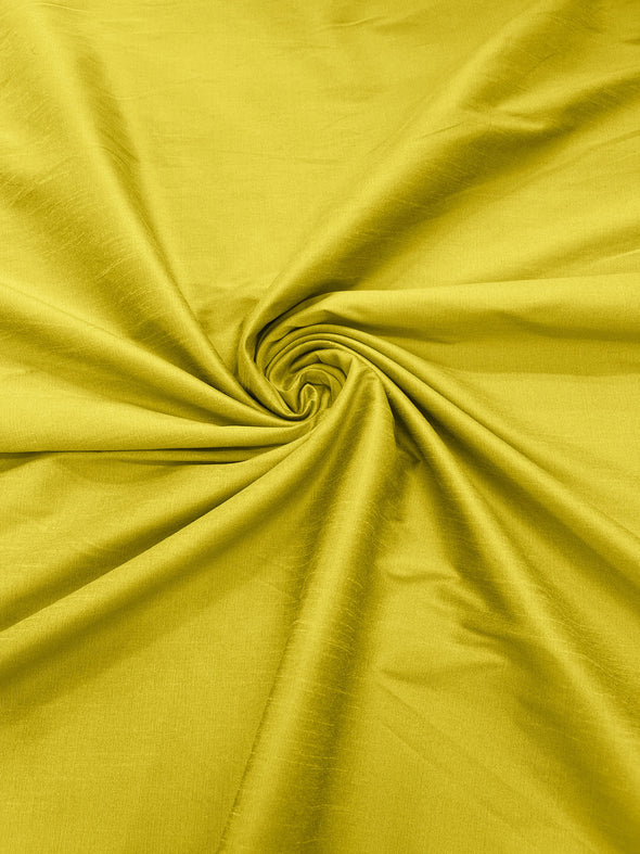 Canary Yellow Polyester Dupioni Faux Silk Fabric/ 55” Wide/Wedding Fabric/Home Décor.