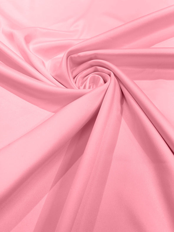 Candy Pink Matte Stretch Lamour Satin Fabric 58" Wide/Sold By The Yard. New Colors