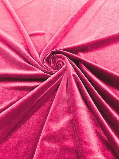 Candy Pink 60" Wide 90% Polyester 10 percent Spandex Stretch Velvet Fabric for Sewing Apparel Costumes Craft, Sold By The Yard.