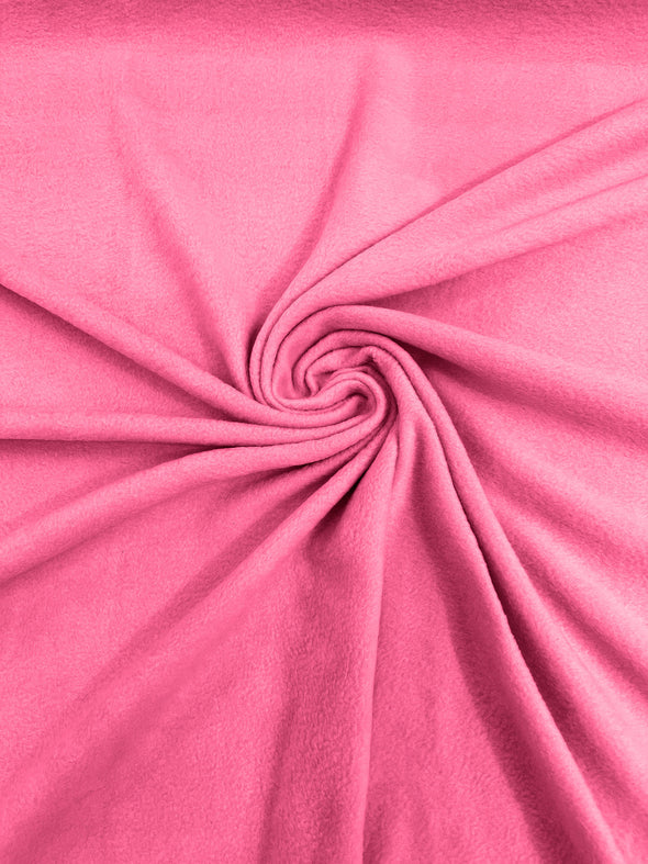 Candy Pink Solid Polar Fleece Fabric Sold by the yard 60"Wide|Antipilling 245GSM |Medium Soft Weight| Blanket Supply,DIY, Decor,Baby Blanket