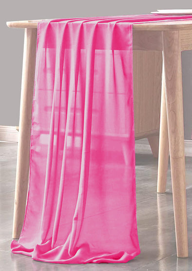 Candy Pink Sheer Table Runner for Wedding, Decorations for Birthday Parties, Banquets, Engagements.