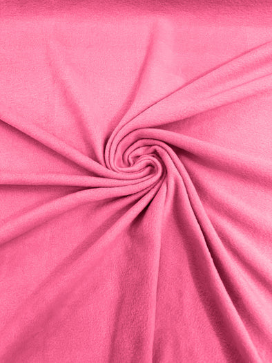 Candy Pink Solid Polar Fleece Fabric Sold by the yard 60"Wide|Antipilling 245GSM |Medium Soft Weight| Blanket Supply,DIY, Decor,Baby Blanket