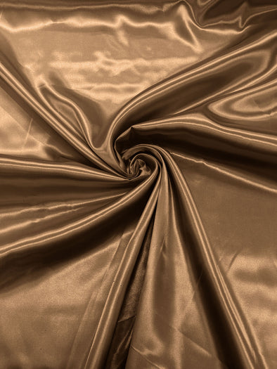 Cappuccino Shiny Charmeuse Satin Fabric for Wedding Dress/Crafts Costumes/58” Wide /Silky Satin