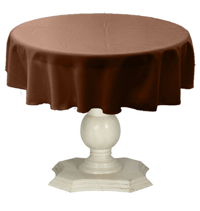 Cappuccino Round Tablecloth Solid Dull Bridal Satin Overlay for Small Coffee Table Seamless