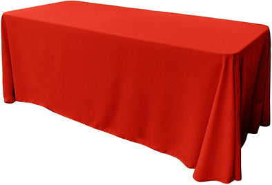 Cardinal Red Rectangular Polyester Poplin Tablecloth Floor Length / Party supply
