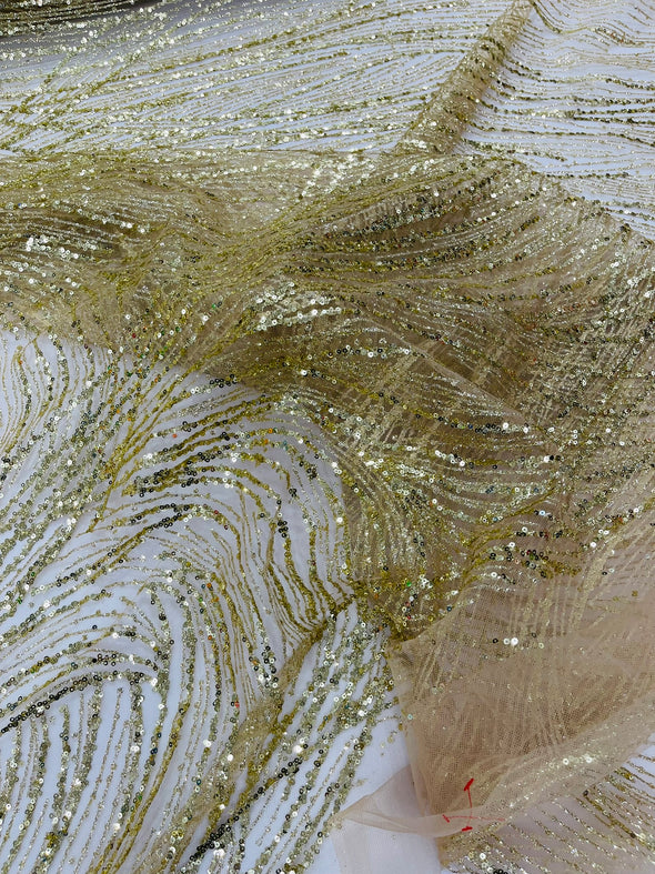 Fashion Glitter Design On A Mesh Lace Fabric/Prom.