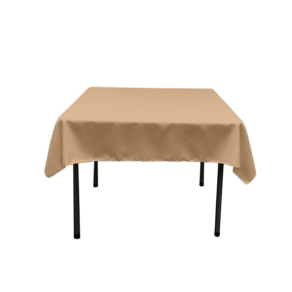 Champagne Square Polyester Poplin Table Overlay - Diamond. Choose Size Below