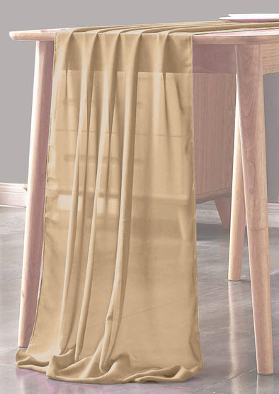 Champagne Sheer Table Runner for Wedding, Decorations for Birthday Parties, Banquets, Engagements.