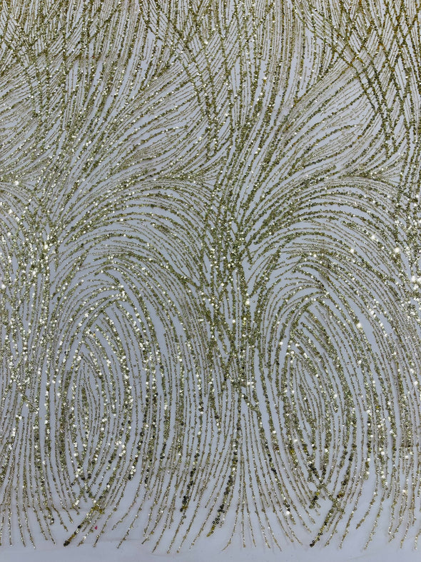 Fashion Glitter Design On A Mesh Lace Fabric/Prom.