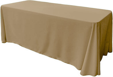 Champagne Rectangular Polyester Poplin Tablecloth Floor Length / Party supply