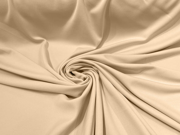 Champagne 59/60" Wide 100% Polyester Wrinkle Free Stretch Double Knit Scuba Fabric/cosplay/costumes