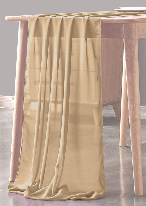 Champagne Sheer Table Runner for Wedding, Decorations for Birthday Parties, Banquets, Engagements.