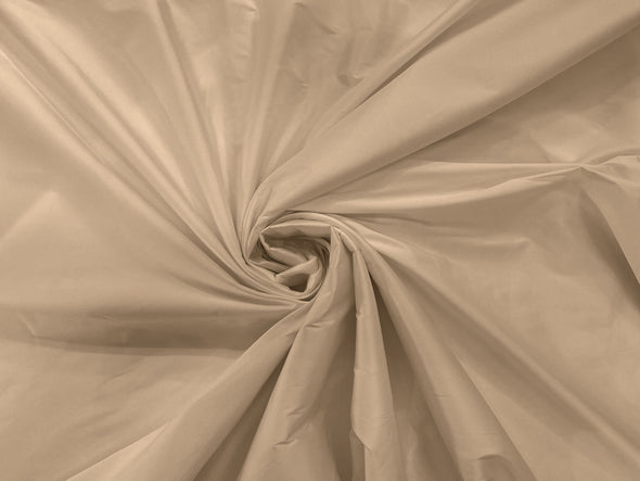 Champagne 100% Polyester Imitation Silk Taffeta Fabric 55" Wide/Costume/Dress/Cosplay/Wedding