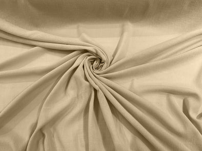 Champagne Cotton Gauze Fabric Wide Crinkled Lightweight Sold by The Yard