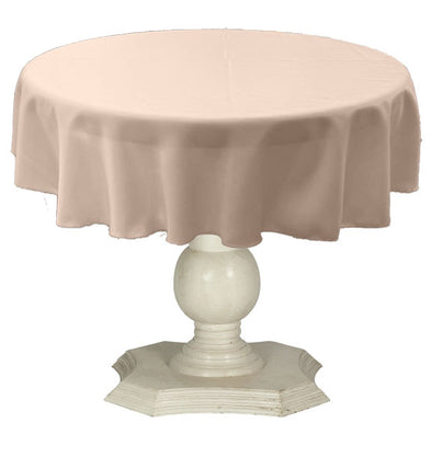 Champagne Round Tablecloth Solid Dull Bridal Satin Overlay for Small Coffee Table Seamless