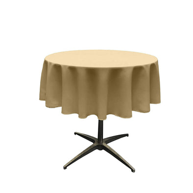Champagne Solid Round Polyester Poplin Tablecloth Seamless