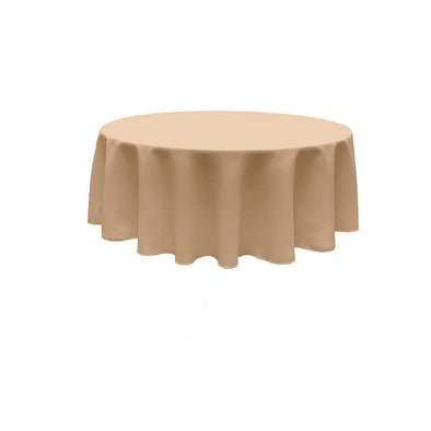 Champagne Round Polyester Poplin Tablecloth Seamless