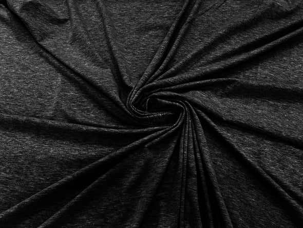 Charcoal 2 Tone 58/60" Wide Cotton Jersey Spandex Knit Blend 95% Cotton 5 percent Spandex/Stretch Fabric/Costume
