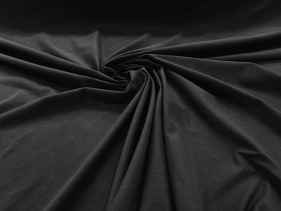 Charcoal Gray 58/60" Wide Cotton Jersey Spandex Knit Blend 95% Cotton 5 percent Spandex/Stretch Fabric/Costume