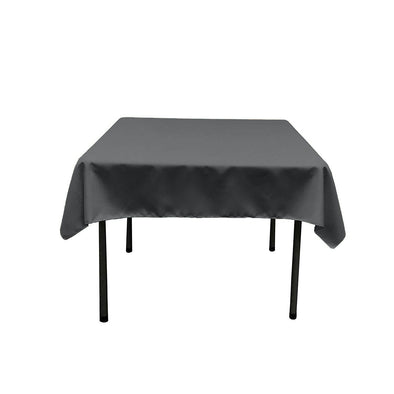 Charcoal Square Polyester Poplin Table Overlay - Diamond. Choose Size Below