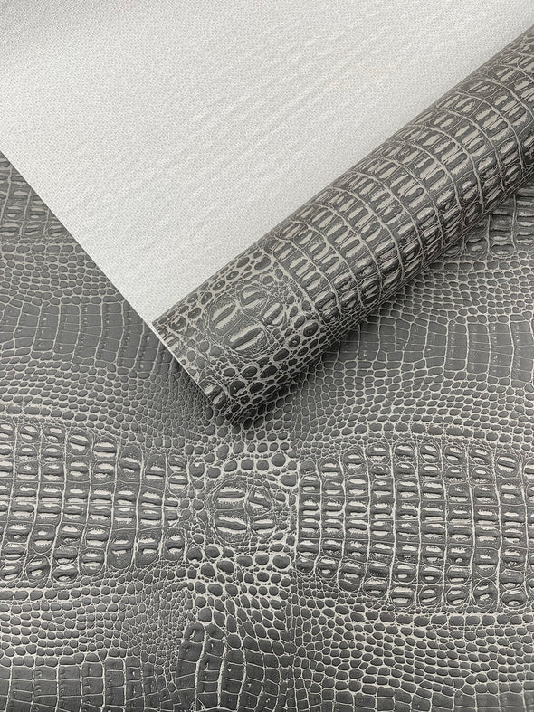 Crocodile Marine Vinyl 2 Tone Upholstery, Crocodile Skin Texture Faux Leather PVC Vinyl, 54" Wide.