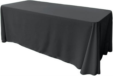 Charcoal Rectangular Polyester Poplin Tablecloth Floor Length / Party supply