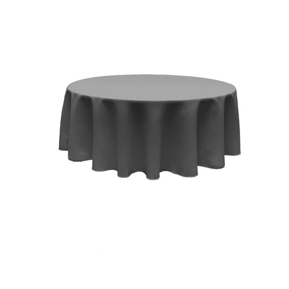 Charcoal Round Polyester Poplin Tablecloth Seamless