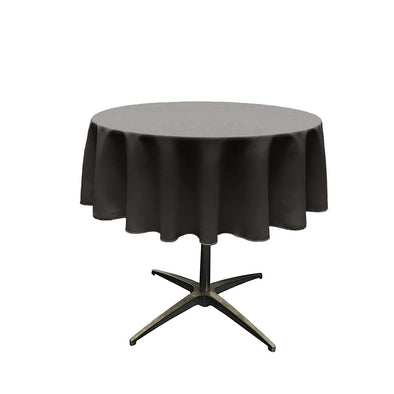 Charcoal Solid Round Polyester Poplin Tablecloth Seamless