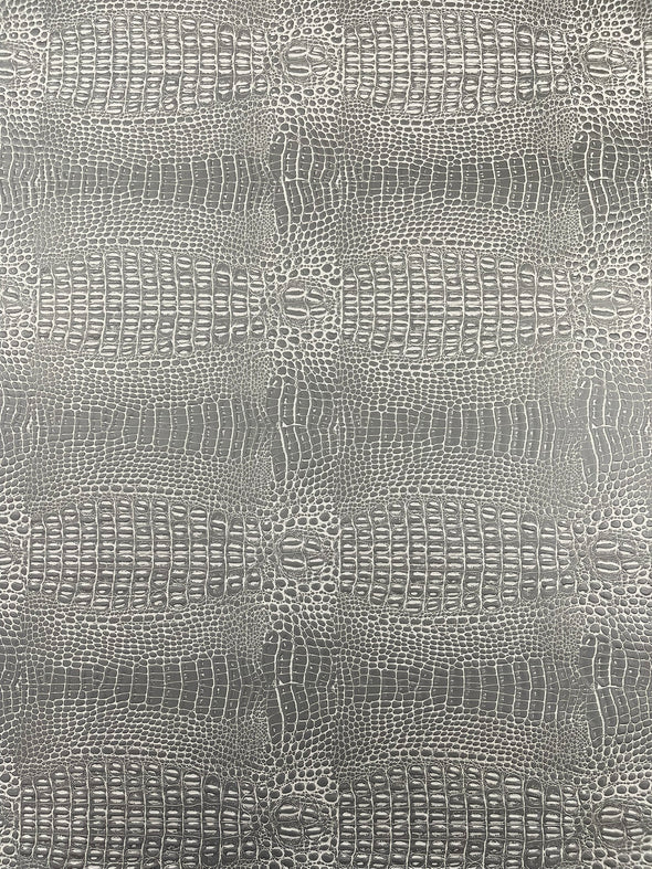 Crocodile Marine Vinyl 2 Tone Upholstery, Crocodile Skin Texture Faux Leather PVC Vinyl, 54" Wide.