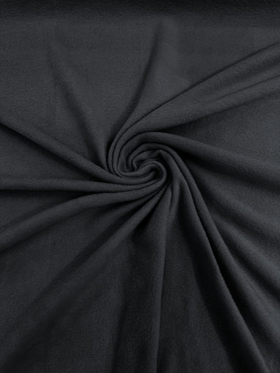 Charcoal Solid Polar Fleece Fabric Sold by the yard 60"Wide|Antipilling 245GSM |Medium Soft Weight| Blanket Supply,DIY, Decor,Baby Blanket
