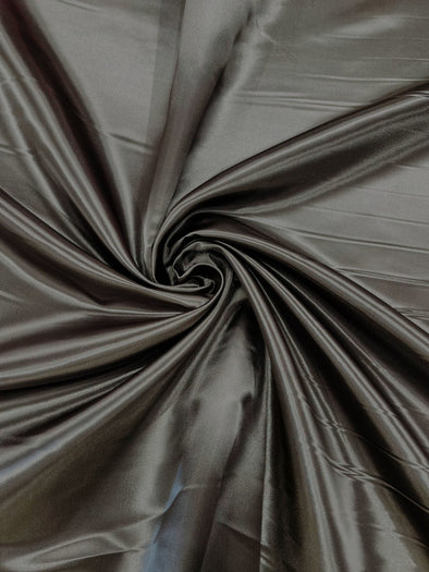 Charcoal Heavy Shiny Bridal Satin Fabric for Wedding Dress, 60" inches wide sold by The Yard. Modern Color
