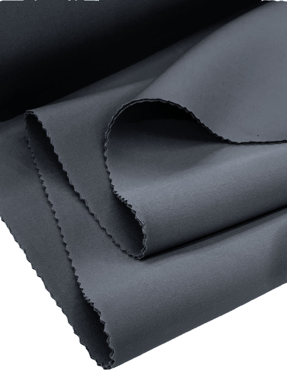 Charcoal Neoprene Scuba Super Techno Fabric, 2mm Thick, Solid Colors, Sold by The Yard.