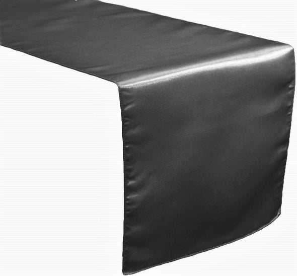 Charcoal Bridal Satin Table Runner, Wedding Banquet Decoration, ( Choose Size Below )