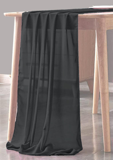 Charcoal Sheer Table Runner for Wedding, Decorations for Birthday Parties, Banquets, Engagements.