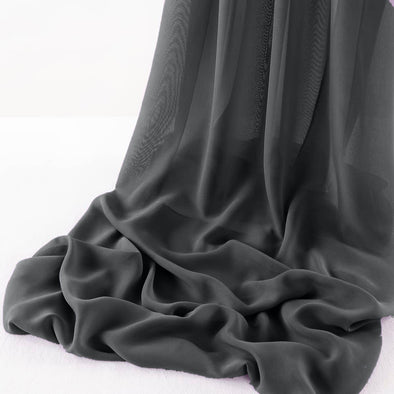 Charcoal Chelsea Wool Dobby Chiffon Fabric/58" Wide Sheer Fabric/Solid Color Draping Fabric for Wedding Party Easter Backdrop