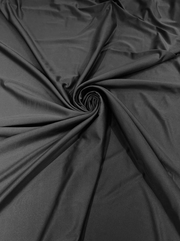 Charcoal Shiny Milliskin Nylon Spandex Fabric 4 Way Stretch 58" Wide Sold by The Yard