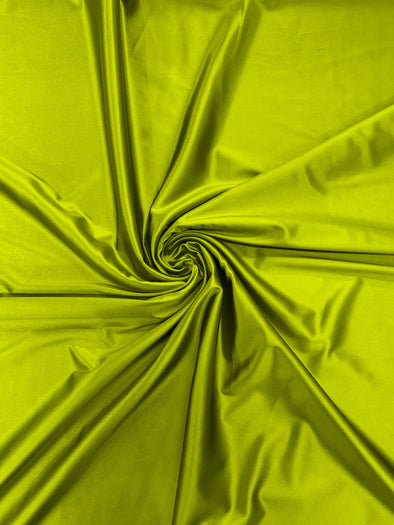 Chartreuse Heavy Shiny Satin Stretch Spandex Fabric/58 Inches Wide/Prom/Wedding/Cosplays