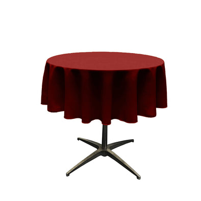 Cherry Red Solid Round Polyester Poplin Tablecloth Seamless