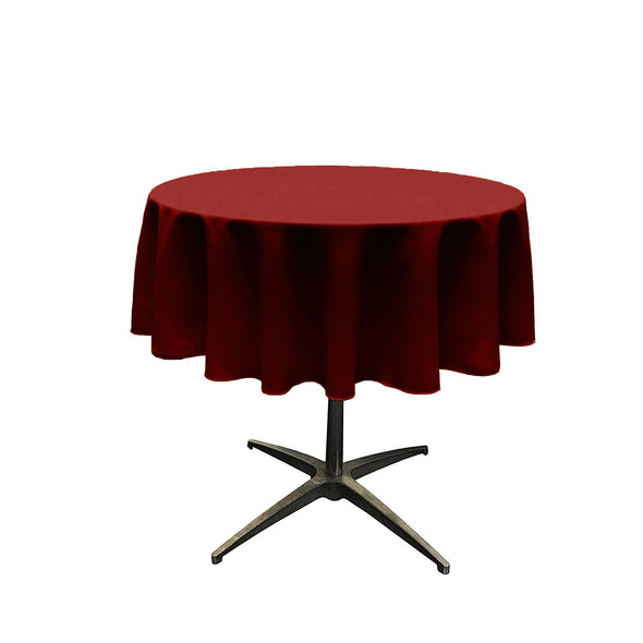 Cherry Red Solid Round Polyester Poplin Tablecloth Seamless