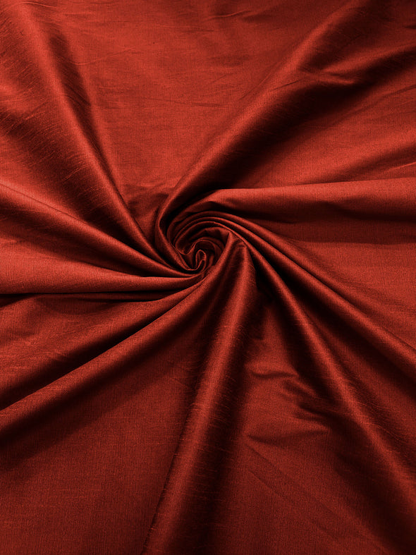 Cherry Red Polyester Dupioni Faux Silk Fabric/ 55” Wide/Wedding Fabric/Home Décor.