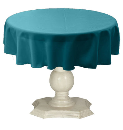 Chinese Aqua Round Tablecloth Solid Dull Bridal Satin Overlay for Small Coffee Table Seamless