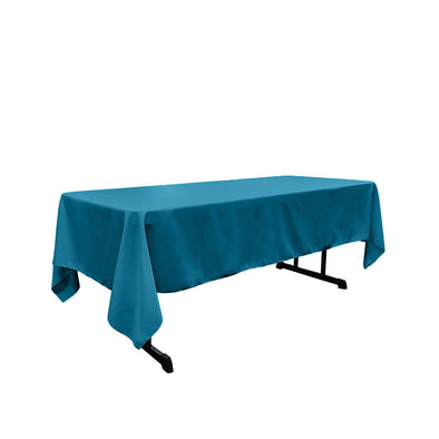 Chinese Aqua Rectangular Polyester Poplin Tablecloth / Party supply