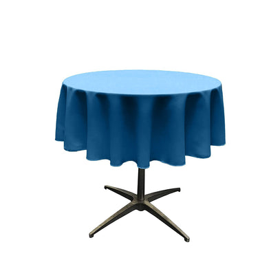 Chinese Aqua Solid Round Polyester Poplin Tablecloth Seamless