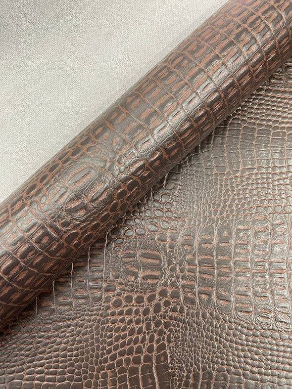 Crocodile Marine Vinyl 2 Tone Upholstery, Crocodile Skin Texture Faux Leather PVC Vinyl, 54" Wide.