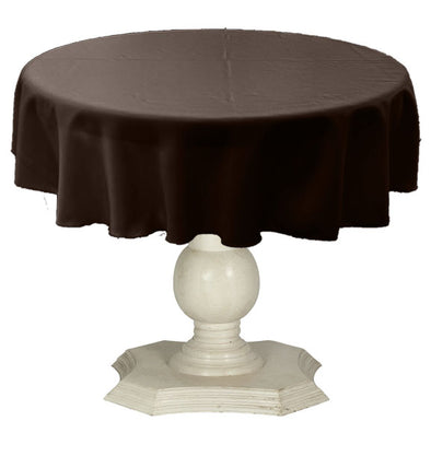 Chocolate Round Tablecloth Solid Dull Bridal Satin Overlay for Small Coffee Table Seamless