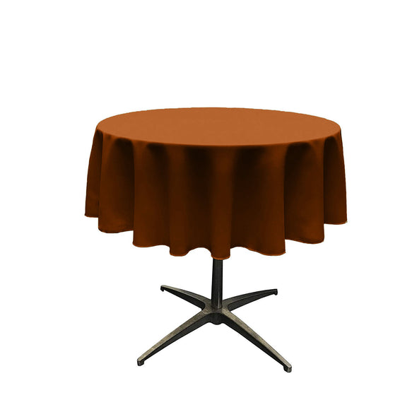 Cinnamon Solid Round Polyester Poplin Tablecloth Seamless