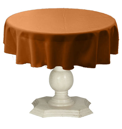Cinnamon Round Tablecloth Solid Dull Bridal Satin Overlay for Small Coffee Table Seamless